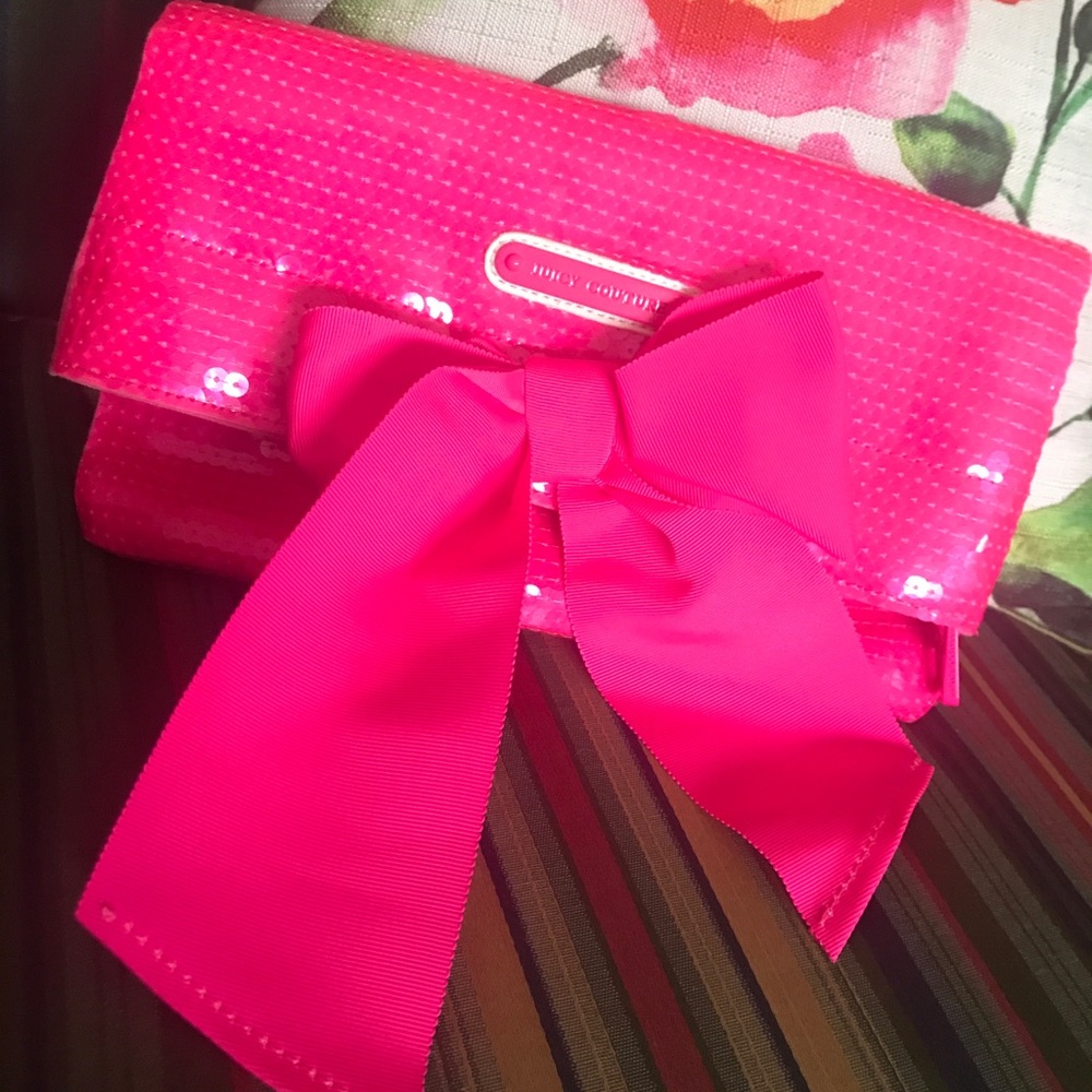 Juicy Couture sequin Canvas clutch